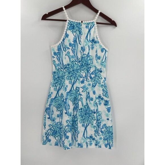 LILLY PULITZER Pearl Lace Shift Dress, Size 2, Blue White Back It Up, EUC - Picture 8 of 13